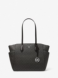 Marilyn Medium Logo Tote Bag - BLACK - 30S2S6AT2B