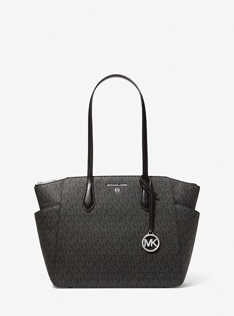 Marilyn Medium Logo Tote Bag - BLACK - 30S2S6AT2B