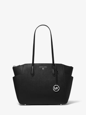 Leather tote bag michael on sale kors