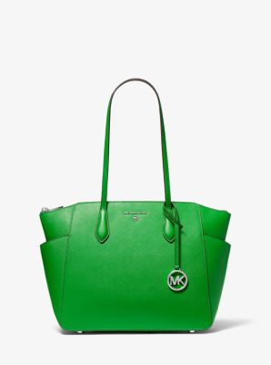 Marilyn Medium Saffiano Leather Tote Bag in PALM GREEN | Michael Kors