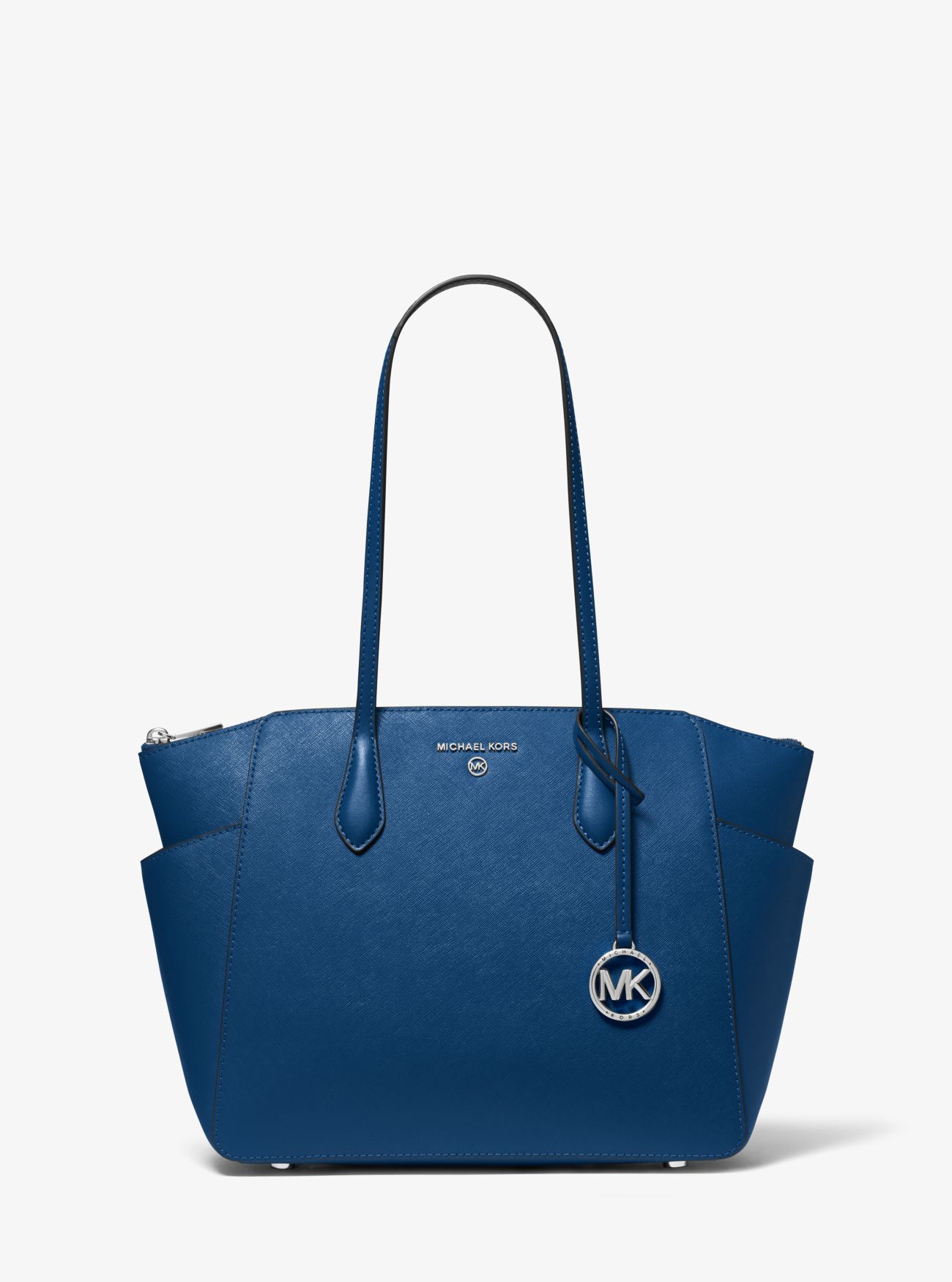 MK Marilyn Medium Saffiano Leather Tote Bag - River Blue - Michael Kors