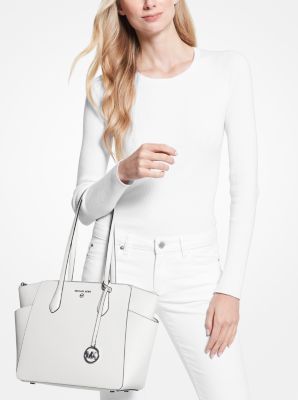 Buy Michael Kors Marilyn Medium Saffiano Leather Tote Bag, White Color Men