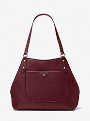 Molly Large Pebbled Leather Tote Bag - MERLOT - 30S2S6ME3L
