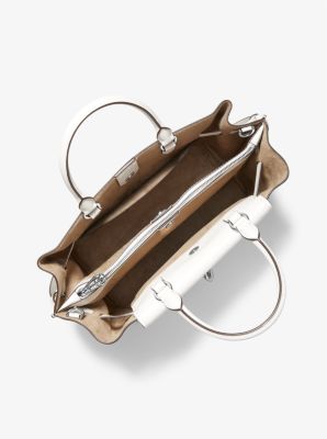 Michael Kors Hamilton Legacy Large Leather Belted Satchel - Macy's