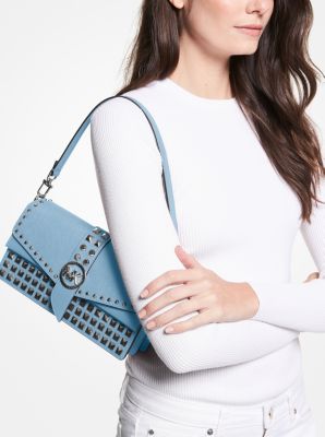 Michael Kors Greenwich Medium Studded Saffiano Leather Shoulder