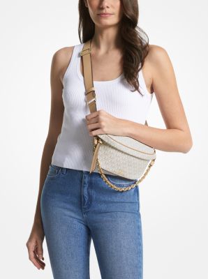 Michael Kors Women's Slater Extra-Small Logo Sling Pack - White - Belt Bags