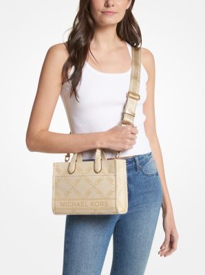 Gigi Small Empire Logo Jacquard Messenger Bag