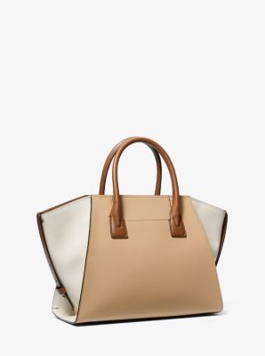 MICHAEL MICHAEL KORS Jet Set Large Color-Block Saffiano Leather Tote Bag -  $428