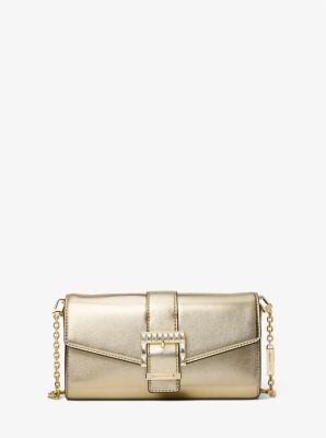 Penelope Medium Metallic Clutch Michael Kors