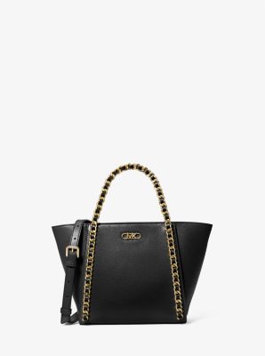 Westley Small Pebbled Leather Chain link Tote Bag Michael Kors