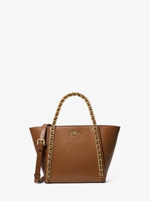 Michael Kors Mercer Chain Luggage Leather Shoulder Tote Bag