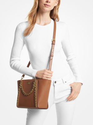 Westley Small Pebbled Leather Chain-Link Tote Bag | Michael Kors