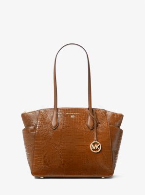 Marilyn Medium Crocodile Embossed Leather Tote Bag | Michael Kors