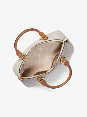 Bolso satchel Veronica mediano en forma de c&uacute;pula con logotipo