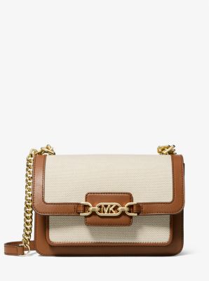 Heather Large Canvas and Faux Leather Shoulder Bag | Michael Kors