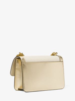 Heather Large Canvas and Metallic Shoulder Bag