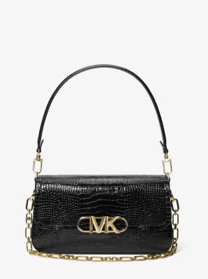 Carmen Extra-Small Two-Tone Crocodile Embossed Leather Shoulder