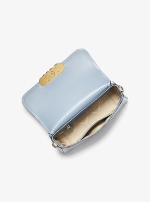 Parker Medium Crocodile Embossed Leather Shoulder Bag in PALE BLUE | Michael Kors