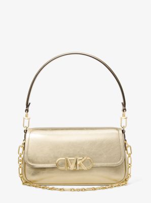 Michael Michael Kors Parker Pouchette Convertible Chain Shoulder Bag In  Husk/gold