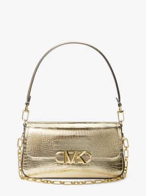 Carmen Extra-Small Two-Tone Crocodile Embossed Leather Shoulder