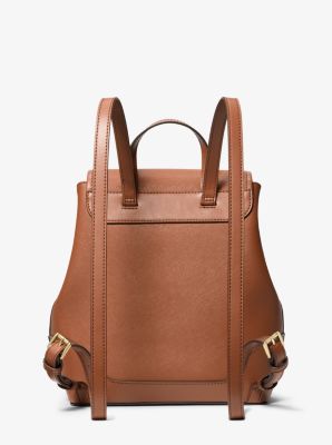 Harrison Medium Saffiano Leather Backpack in LUGGAGE | Michael Kors