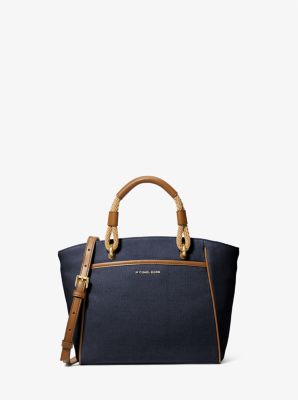 Michael Kors MK Kenly Large Logo Tote Bag Blue - $199 (60% Off