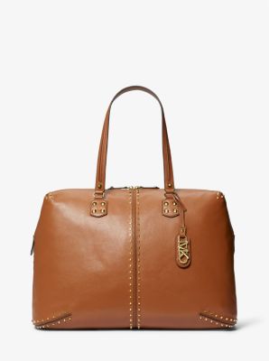 Astor Extra-Large Studded Leather Weekender Bag | Michael Kors