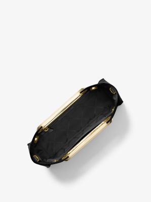 Michael Kors Large Chelsea Convertible Leather Clutch Black