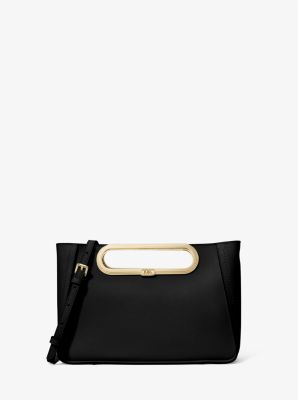 Michael Kors Women's Chelsea Large Saffiano Leather Convertible Crossbody Bag - Black - Shoulder Bags
