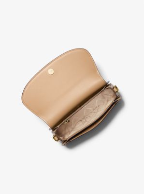Mila Medium Leather Messenger Bag in CAMEL | Michael Kors