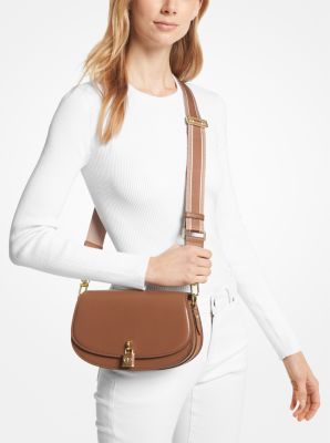 Greenwich Small Embossed Scuba and Faux Leather Crossbody Bag