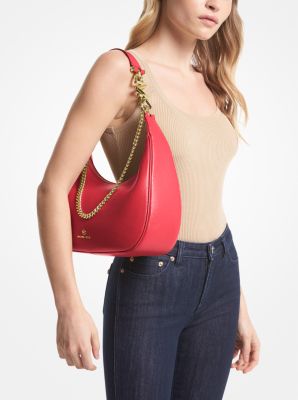 MICHAEL KORS Lita Small Red Leather Crossbody Bag + DUST BAG