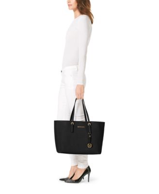 Michael Kors Jet Set Travel Large Saffiano Leather Top-zip Tote In