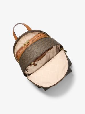 Michael Kors Michl Kors Printed Faux Leather Backpack Brown, $398