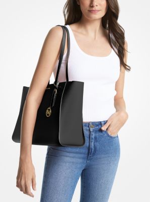 Michael Kors Black Medium Sally 2-in-1 Saffiano Logo Leather