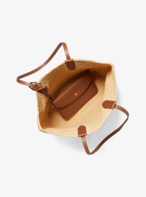 Multicolor Medium Straw Bag with Tassel Decor Double Handle
