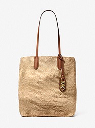 Eliza Large Woven Straw Tote Bag - NATURAL/LUGGAGE - 30S3GZAT3W
