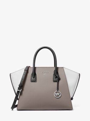 Michael Kors Avril Top-Zip Satchel Bag Small Silver in Leather with  Silver-tone - US