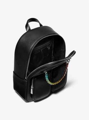 BLACK LEATHER SMALL BACKPACK