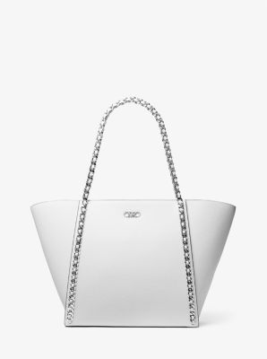 Westley Large Pebbled Leather Chain-Link Tote Bag image number 0