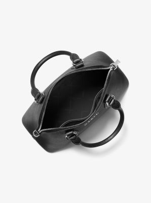  Michael Kors Veronica Medium Logo Dome Satchel (Black) :  Clothing, Shoes & Jewelry