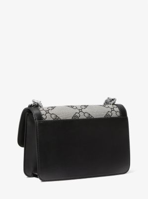 Heather Large Empire Logo Jacquard Shoulder Bag