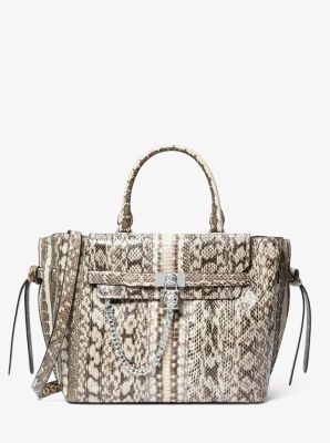 Hamilton Legacy Large Snakeskin Belted Satchel Michael Kors