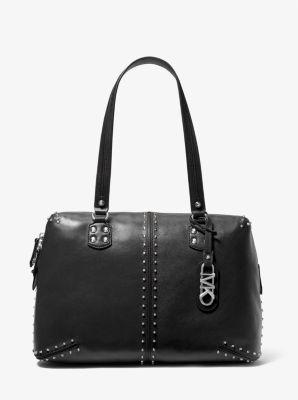 Black Leather Hamilton Large Traveller Tote Bag
