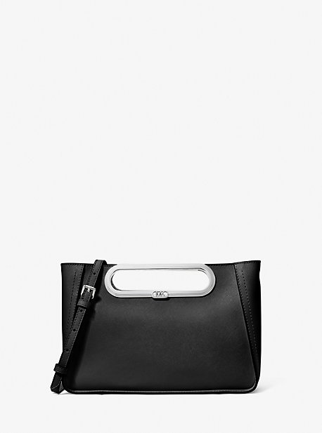 Michaelkors Chelsea Large Saffiano Leather Convertible Crossbody Bag,BLACK