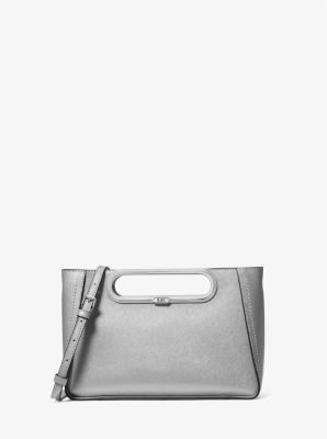 Michael Kors Chelsea Large Metallic Saffiano Leather Convertible Crossbody Bag