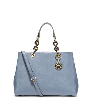 mk cynthia medium leather satchel