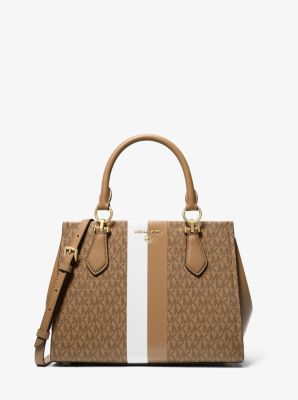 Michael kors nouveau hamilton small logo and leather satchel sale