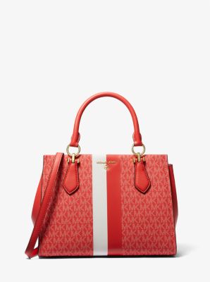 Marilyn Medium Logo Stripe Satchel