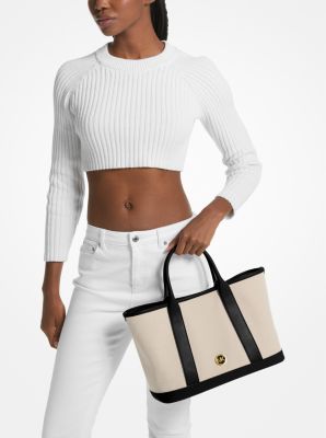 Luisa Medium Cotton Canvas Satchel | Michael Kors